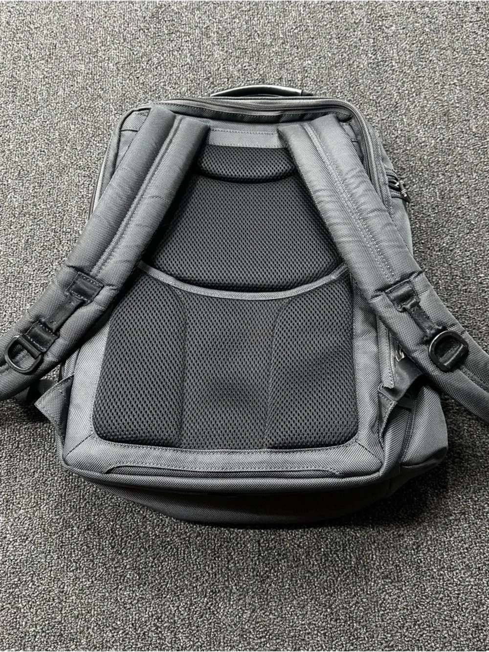 Tumi Black Nylon Backpack with Leather Trim